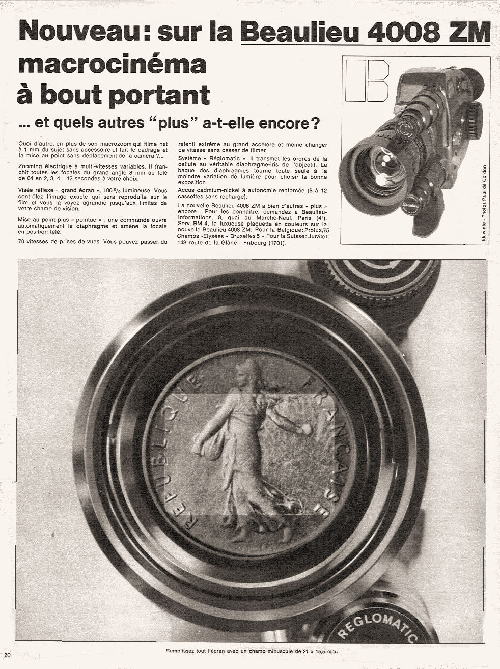 BEAULIEU 4008 ZM (Publicité 1970)