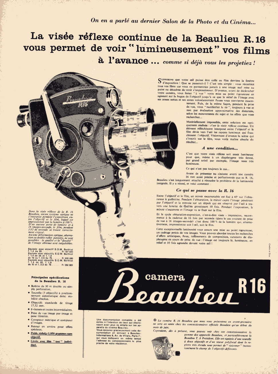 BEAULIEU R16 (Publicité 1956)