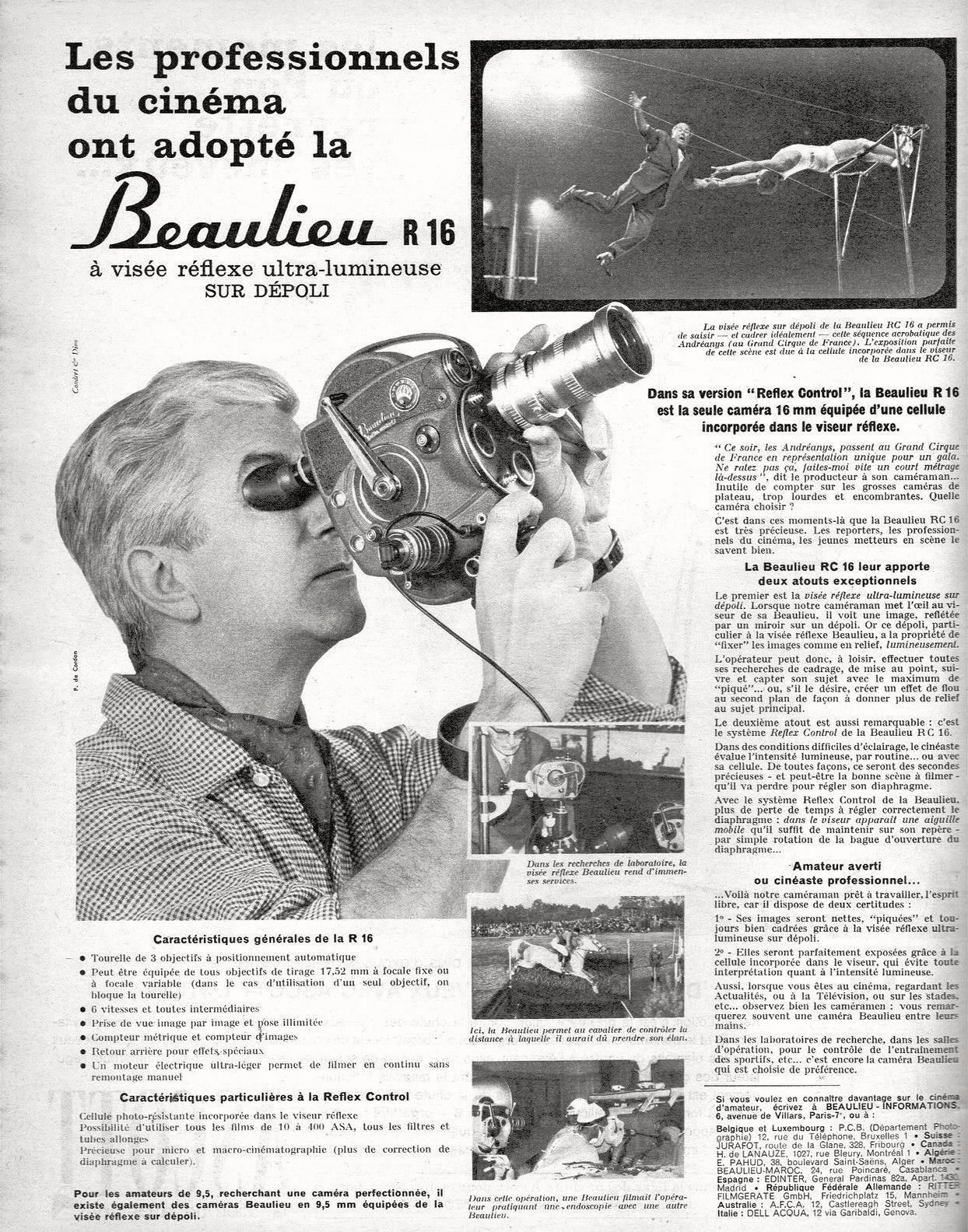 Publicité Beaulieu R16 RC 1962