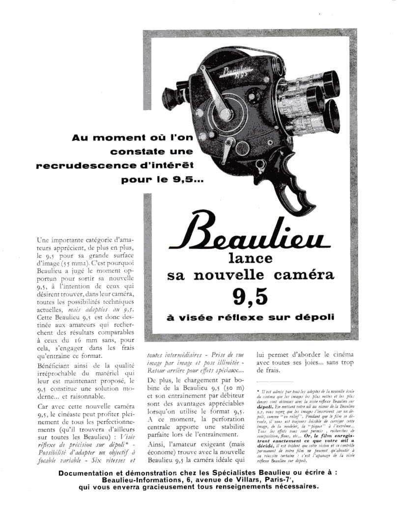 BEAULIEU R9,5 (Publicité 1961 1963)