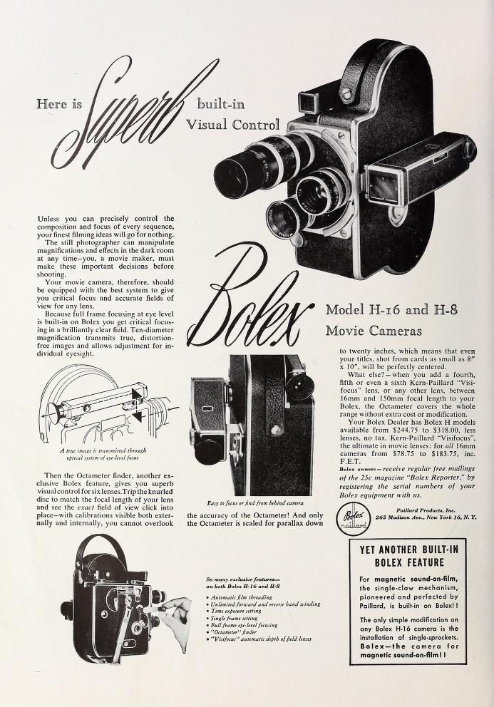 BOLEX H16 Non-reflex (Publicité 12/1951)