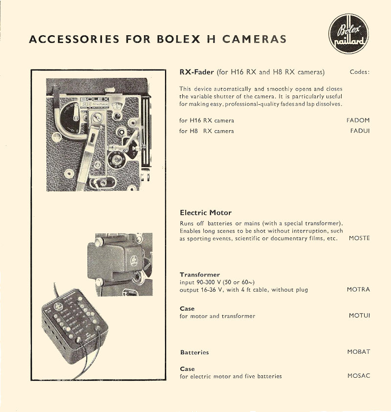 Bolex HREX Accessories Page1