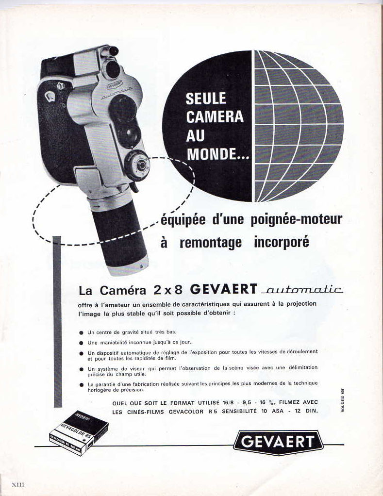 CARENA Gevaert 2x8 Automatic (publicité 1961)