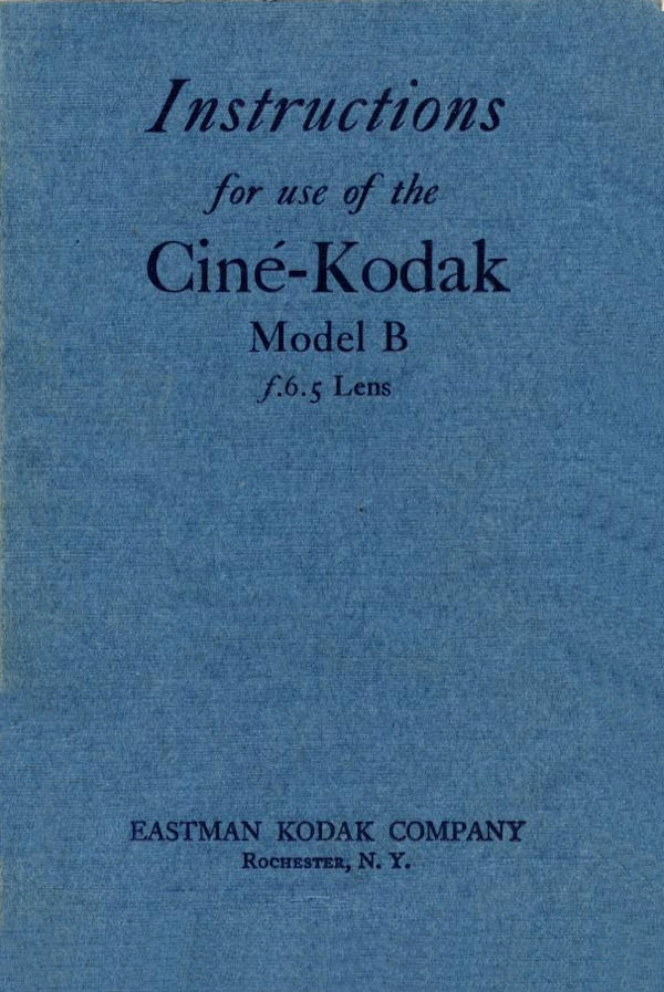 Cine Kodak Model B 65 Instructions en