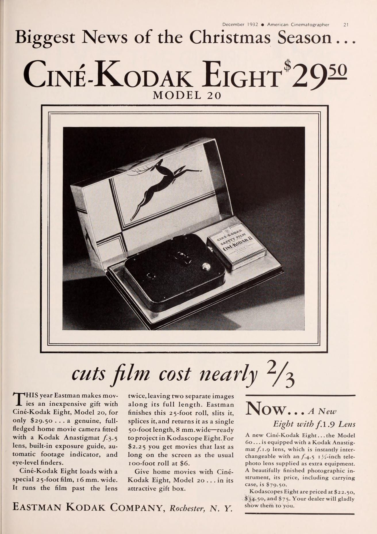 Ciné Kodak 8 - The American Cinematographer Dec 1932
